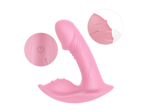 Wibrator punktu G Whistle silikonowy jasny różowy USB z pilotem - 16