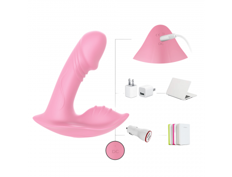 Wibrator punktu G Whistle silikonowy jasny różowy USB z pilotem - 15