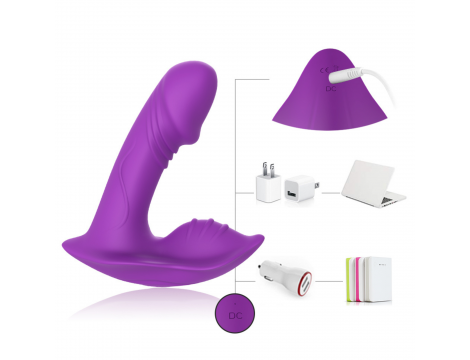 Wibrator punktu G dyskretny silikonowy Joy Whistle fioletowy USB - 12
