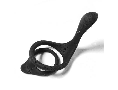 Pierścień erekcyjny podwójny silikonowy Joy Treasure czarny - 5