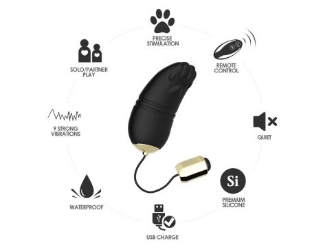 Jajeczko wibrujące Kitty silikonowe zdalne czarny USB - 2