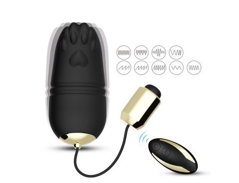 Jajeczko wibrujące Kitty silikonowe zdalne czarny USB - 3