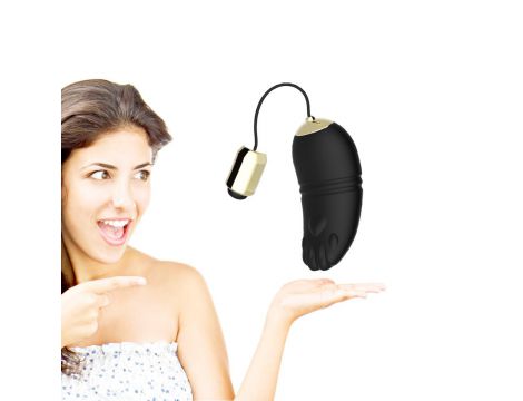 Jajeczko wibrujące Kitty silikonowe zdalne czarny USB - 6