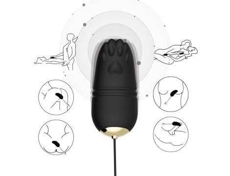 Jajeczko wibrujące Kitty silikonowe zdalne czarny USB - 7