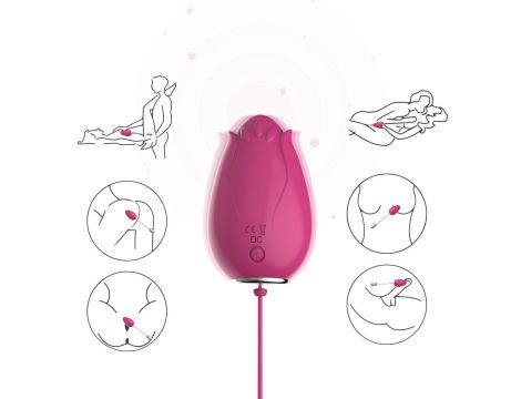 Jajeczko wibrujące zdalne Mandala silikonowe różowe USB - 5