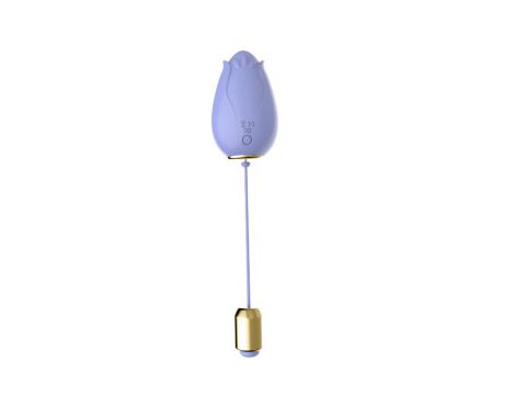 Jajeczko wibrujące bezprzewodowe silikonowe Mandala jasny fiolet USB - 3