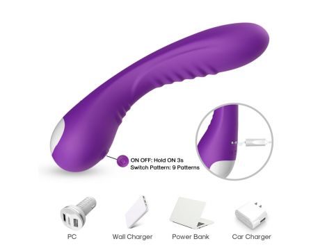 Wibrator punktu G Legend fioletowy silikonowy USB 18cm wodoodporny - 6