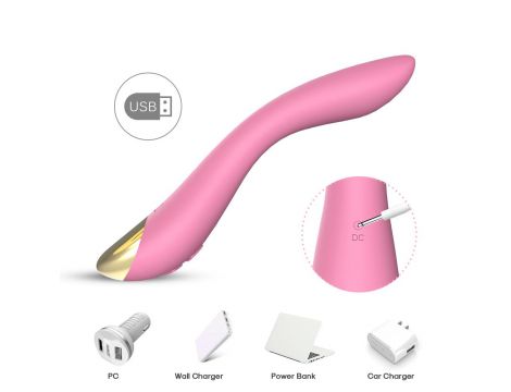 Wibrator punktu G Flamingo silikonowy B Series Joy jasnoróżowy USB 22 cm - 5