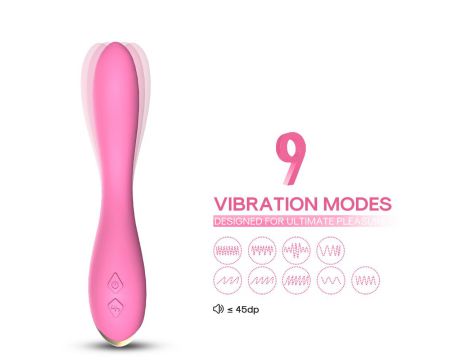 Wibrator punktu G Flamingo silikonowy B Series Joy jasnoróżowy USB 22 cm - 2