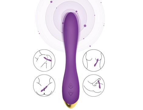 Wibrator punktu G Flamingo fioletowy silikonowy USB wodoodporny 22 cm - 2