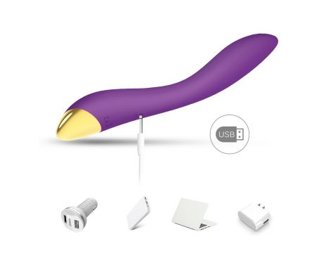 Wibrator punktu G Flamingo fioletowy silikonowy USB wodoodporny 22 cm - 5
