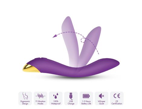 Wibrator punktu G Flamingo fioletowy silikonowy USB wodoodporny 22 cm - 3