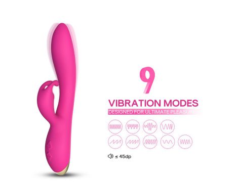 Wibrator króliczek Bonnie silikonowy różowy USB wodoodporny 22cm - 4