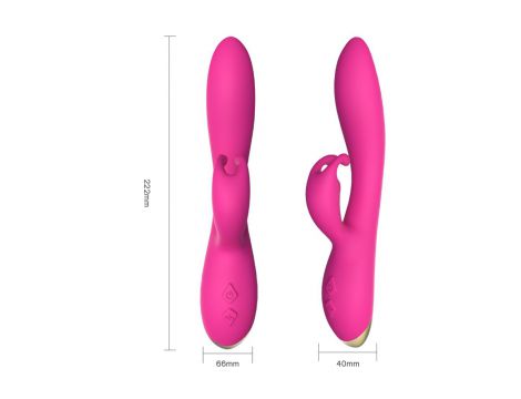 Wibrator króliczek Bonnie silikonowy różowy USB wodoodporny 22cm - 6