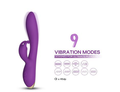 Wibrator króliczek Bonnie silikonowy fioletowy USB 22 cm - 2