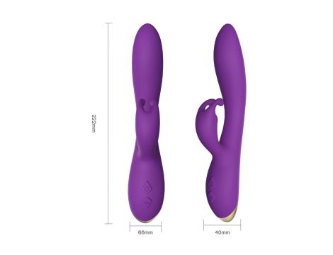 Wibrator króliczek Bonnie silikonowy fioletowy USB 22 cm - 3