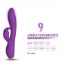 Wibrator króliczek Bonnie silikonowy fioletowy USB 22 cm - 3