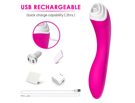 Stymulator łechtaczki z ruchomym języczkiem Fairyland różowy USB - 8