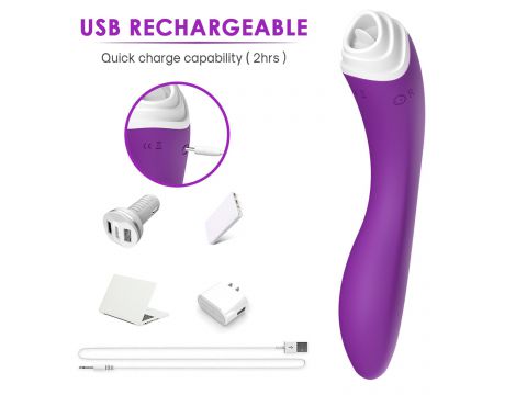 Stymulator łechtaczki Fairyland liżący fioletowy silikonowy USB - 8