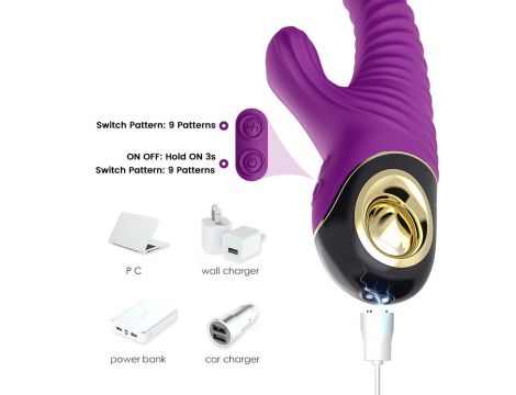 Wibrator punktu G Eternity silikonowy fioletowy USB wodoodporny - 3