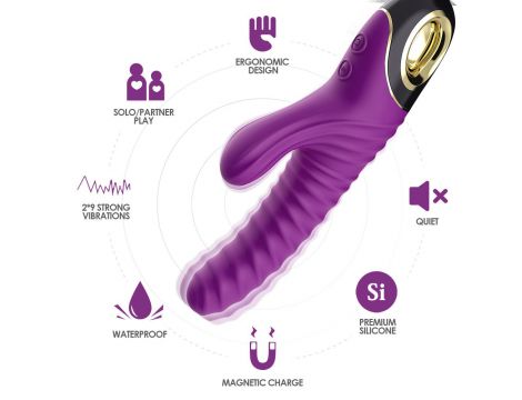 Wibrator punktu G Eternity silikonowy fioletowy USB wodoodporny - 8