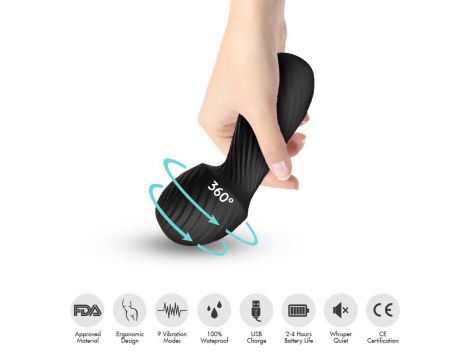 Masażer wibrujący Dazzle B Series Joy czarny silikonowy USB - 3