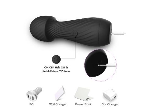 Masażer wibrujący Dazzle B Series Joy czarny silikonowy USB - 10