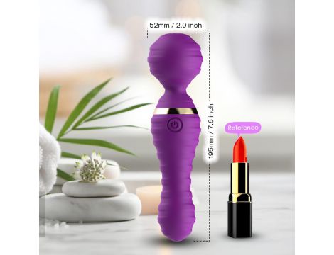 Masażer wibracyjny Freedom fioletowy silikonowy USB wodoodporny 19cm - 4