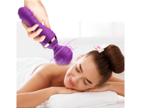 Masażer wibracyjny Freedom fioletowy silikonowy USB wodoodporny 19cm - 5