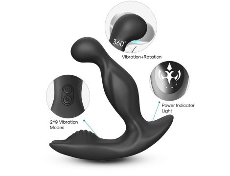 Masażer prostaty Bat King obrotowy czarny USB - 7