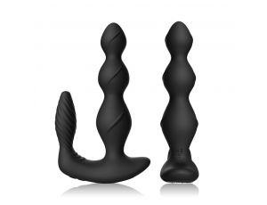 Wibrujący korek analny Maxfun czarny z pilotem USB 17 cm