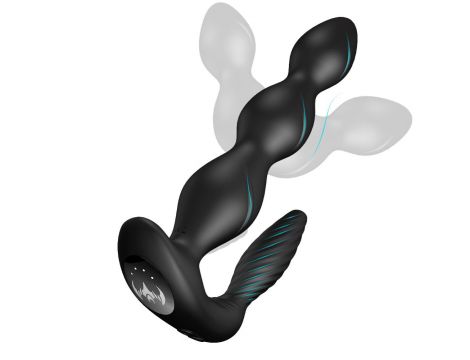 Wibrujący korek analny Maxfun czarny z pilotem USB 17 cm - 3