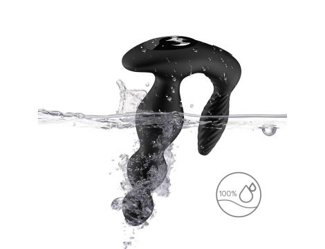 Wibrujący korek analny Maxfun czarny z pilotem USB 17 cm - 5