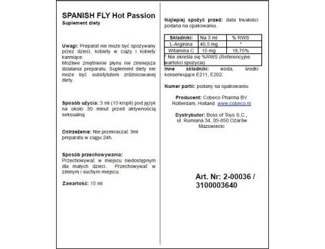 Krople Spanish Fly Hot Passion Cobeco 15 ml - 2