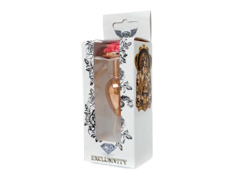 Korek analny ze stali nierdzewnej z różą HeavyFun różowy 7 cm - 7