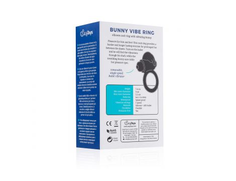 Pierścień erekcyjny wibrujący Bunny EasyToys czarny - 10