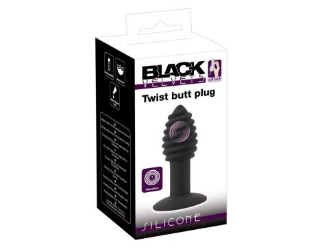 Korek analny wibrujący Black Velvets Twist 7 trybów USB - 2