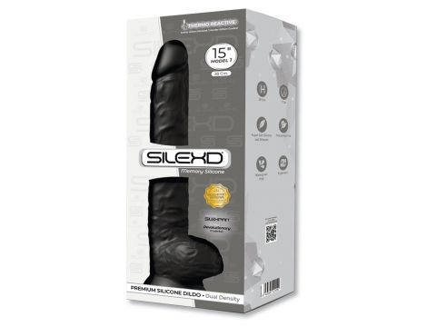Dildo realistyczne Silexd XXL z przyssawką 38 cm czarny - 2