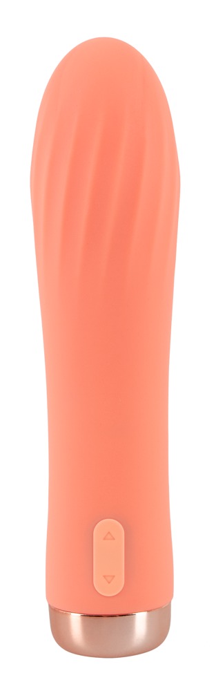 peachy mini ribbed vibrator