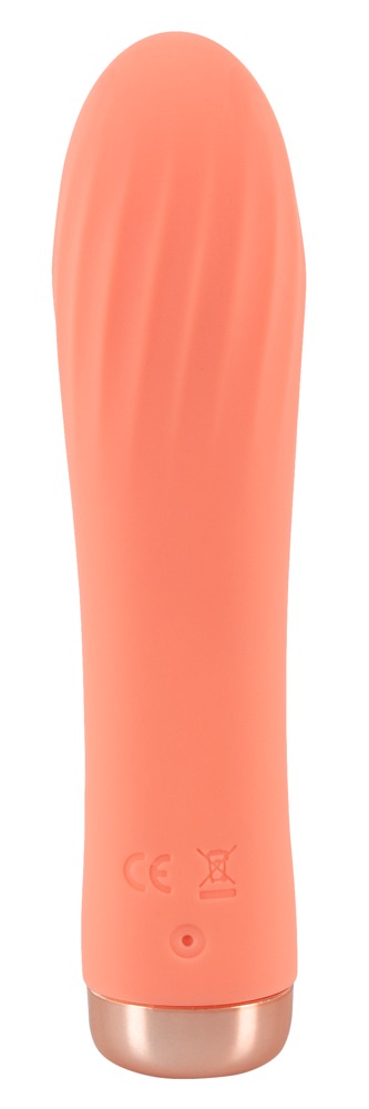 peachy mini ribbed vibrator
