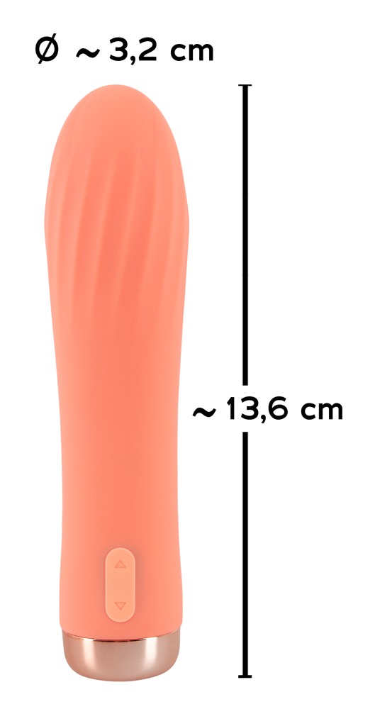 peachy mini ribbed vibrator