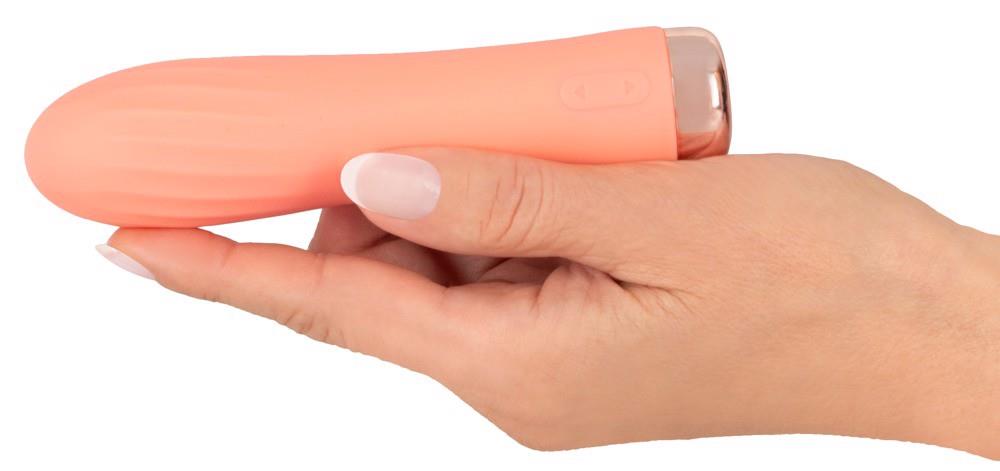peachy mini ribbed vibrator