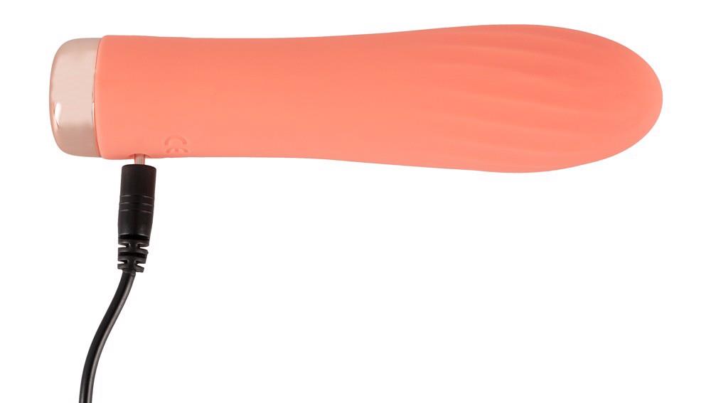 peachy mini ribbed vibrator