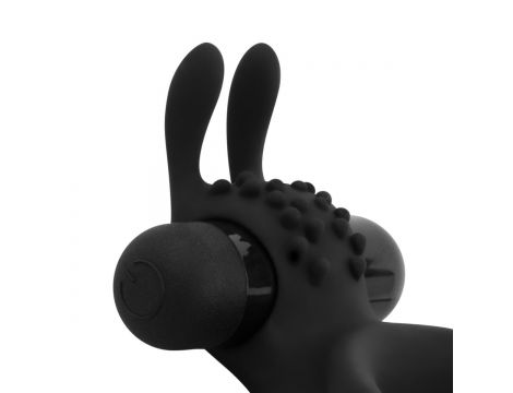 Pierścień erekcyjny EasyToys wibrujący z uszami króliczymi czarny - 7