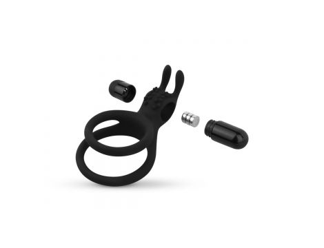 Pierścień erekcyjny EasyToys wibrujący z uszami króliczymi czarny - 8