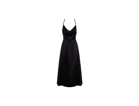 Sukienka Obsessive Agatya czarna S/M satynowa - 5
