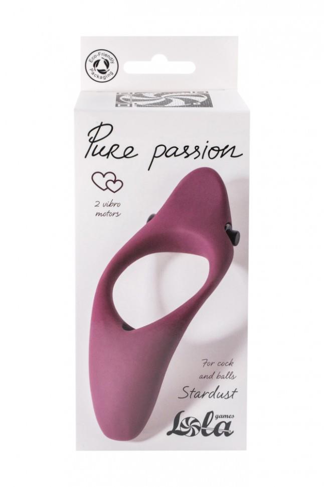 pierścień-erection vibroring pure passion stardust wine red