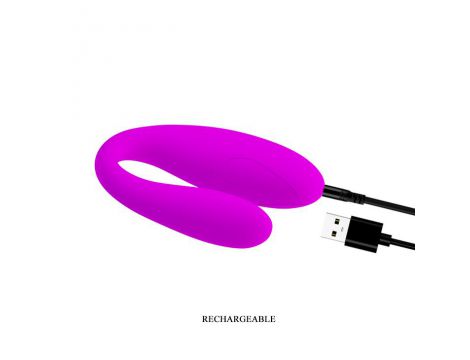 Stymulator łechtaczki Pretty Love Fascination fioletowy silikonowy USB - 7