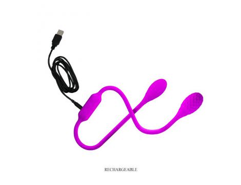 Jajko wibrujące dwustronne Pretty Love fioletowe USB silikonowe - 7