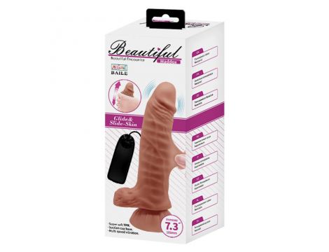 Wibrator realistyczny Baile Beautiful Maddox 18,5 cm przyssawkowy - 5